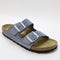 Womens BIRKENSTOCK Arizona Two Strap Sandals Stone Blue Nubuck