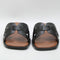 Womens Office Suri Woven Leather Slides Black Leather