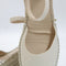 Womens Office Alex Closed Toe Espadrille Wedges Natural Canvas