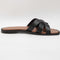 Womens Office Suri Woven Leather Slides Black Leather