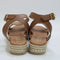 Womens Office Sassy Cross Strap Espadrille Flatform Tan Leather