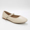 Womens Office Flower Mary Jane Ballerinas Cream