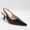 Womens Office Miracle Point Kitten Heel Slingback Black