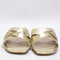 Womens Office Searching Metal Toe Sliders Sandals Gold