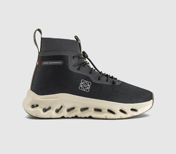 ON Cloudtilt Hi Trainers Black Oatmeal Olive