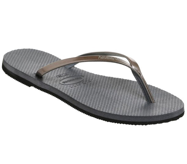 Womens Havaianas Slim You Metallic Flip Flop Steel Grey