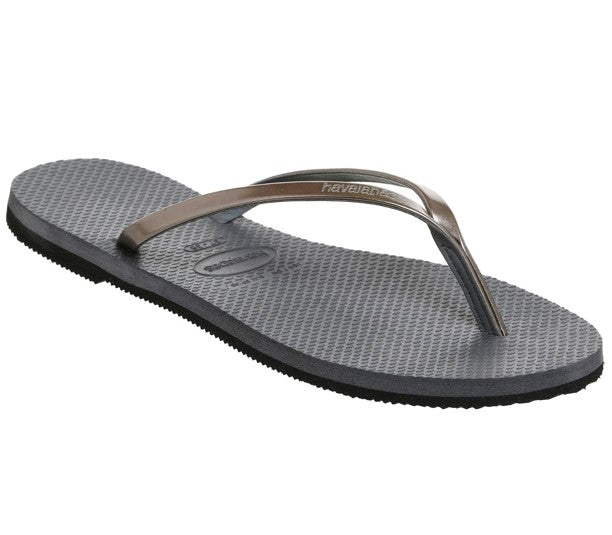 Womens Havaianas Slim You Metallic Flip Flop Steel Grey