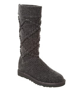 Womens UGG Classic Argyle Knit Charcoal