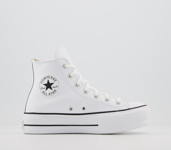 Converse All Star Lift Hi Black White Leather Trainers