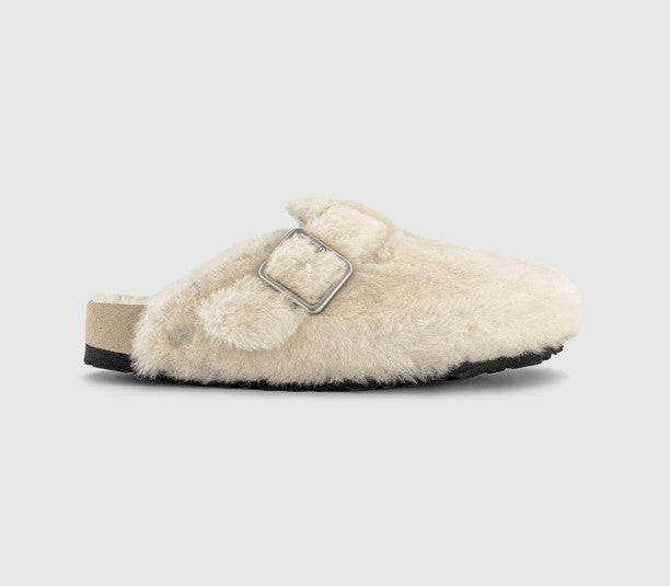 Womens 1774 BIRKENSTOCK Boston Shearling Sandals Cream