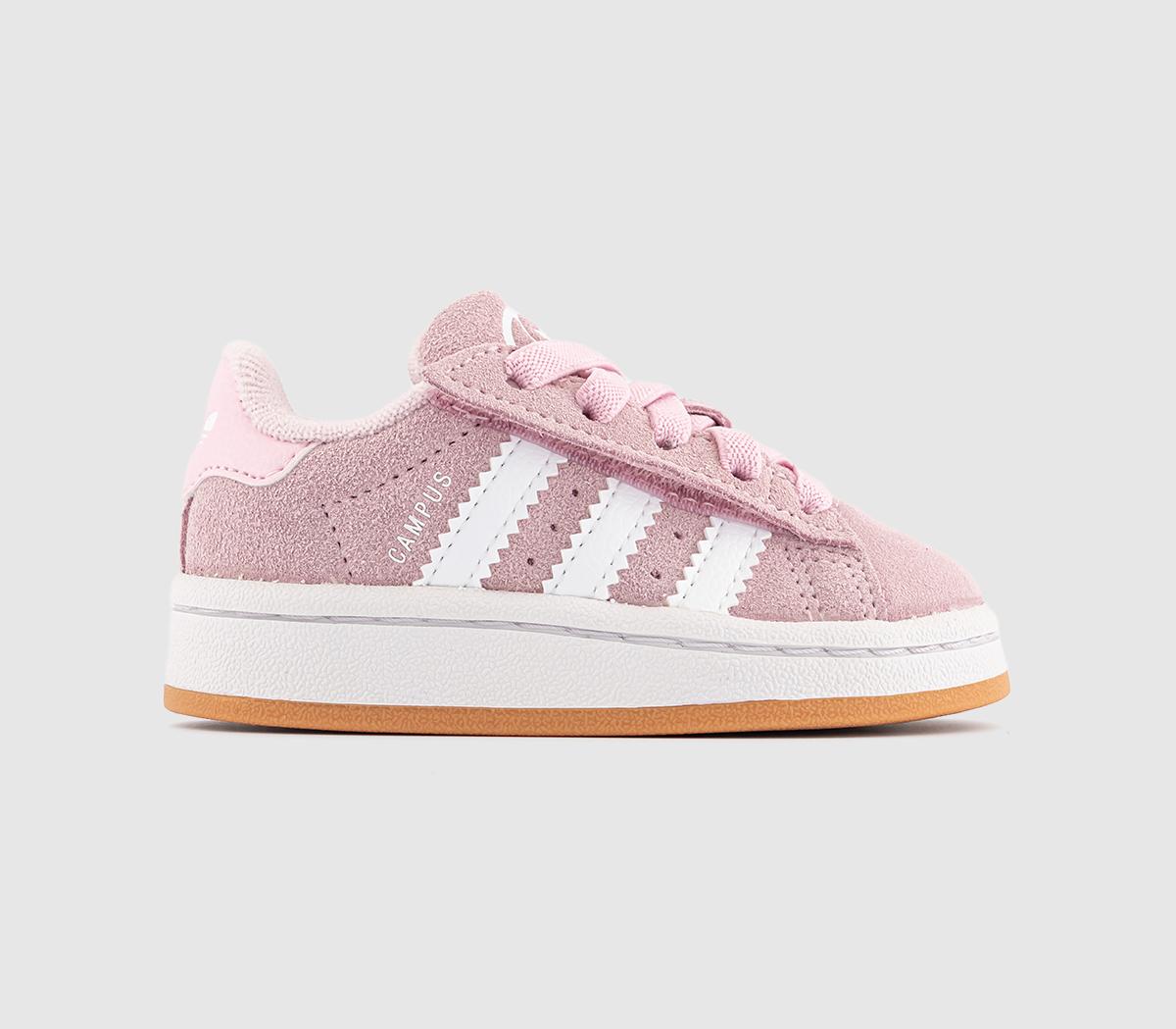 Kids adidas Campus Infant Trainers Clear Pink White Gum UK Size 7infant