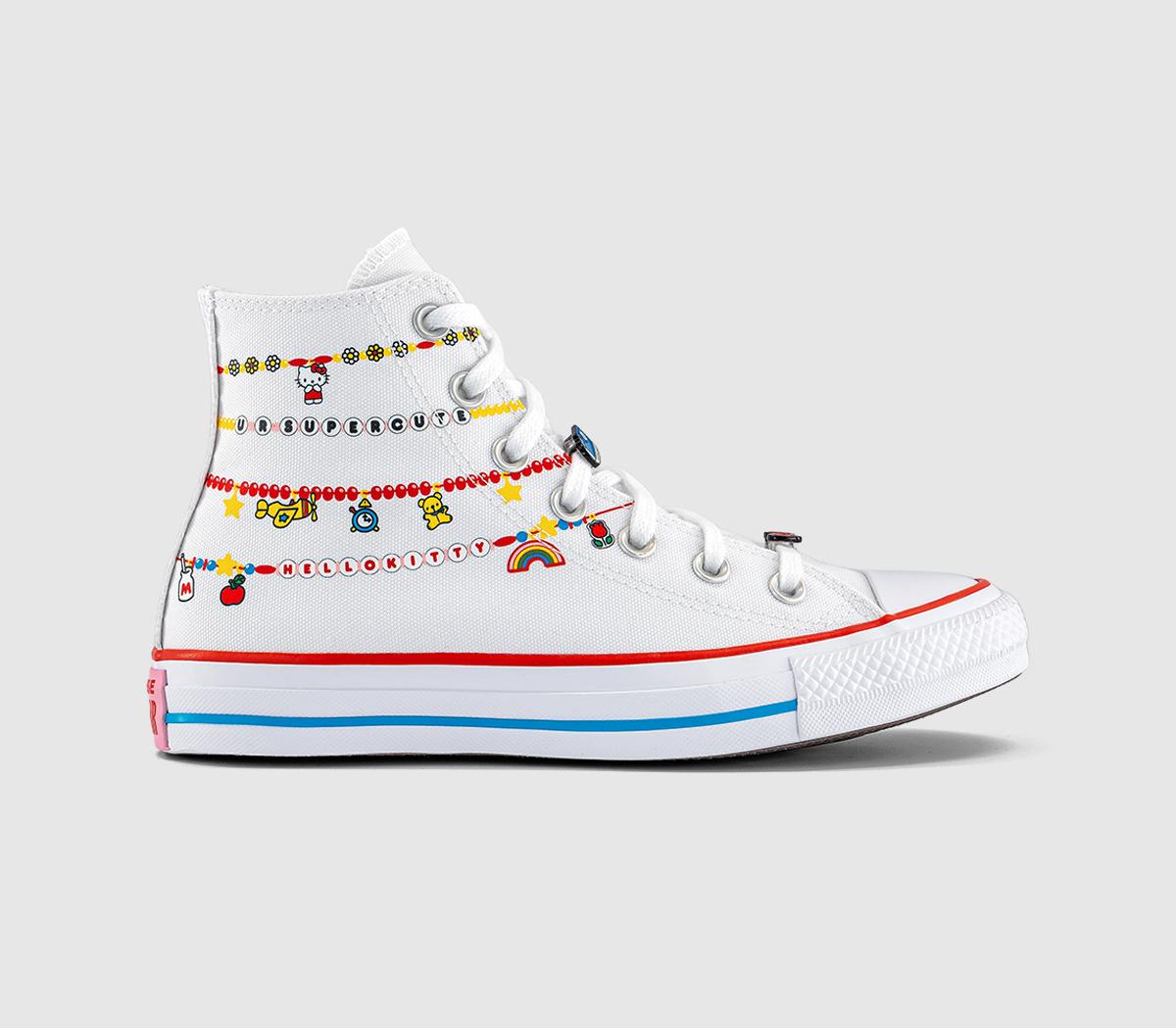 Converse x Hello Kitty All Star Hi Trainers Hello Kitty White Red Yellow UK Size 5