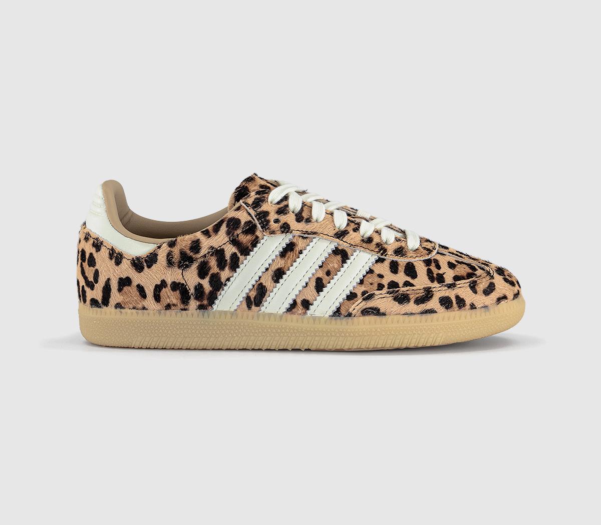 adidas Samba OG Trainers Leopard Magic Beige Ivory Gum UK Size 6