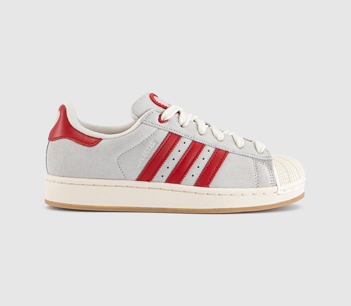 adidas Superstar Il Trainers Cream White Better Scarlet Sandy Pink UK Size 6