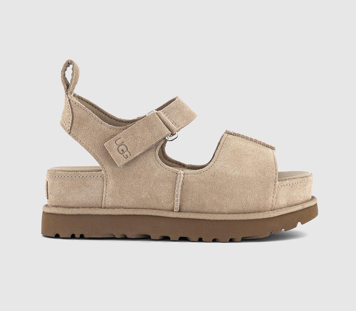 Womens UGG Goldenstar Hi Platform Sandals Sand UK Size 7
