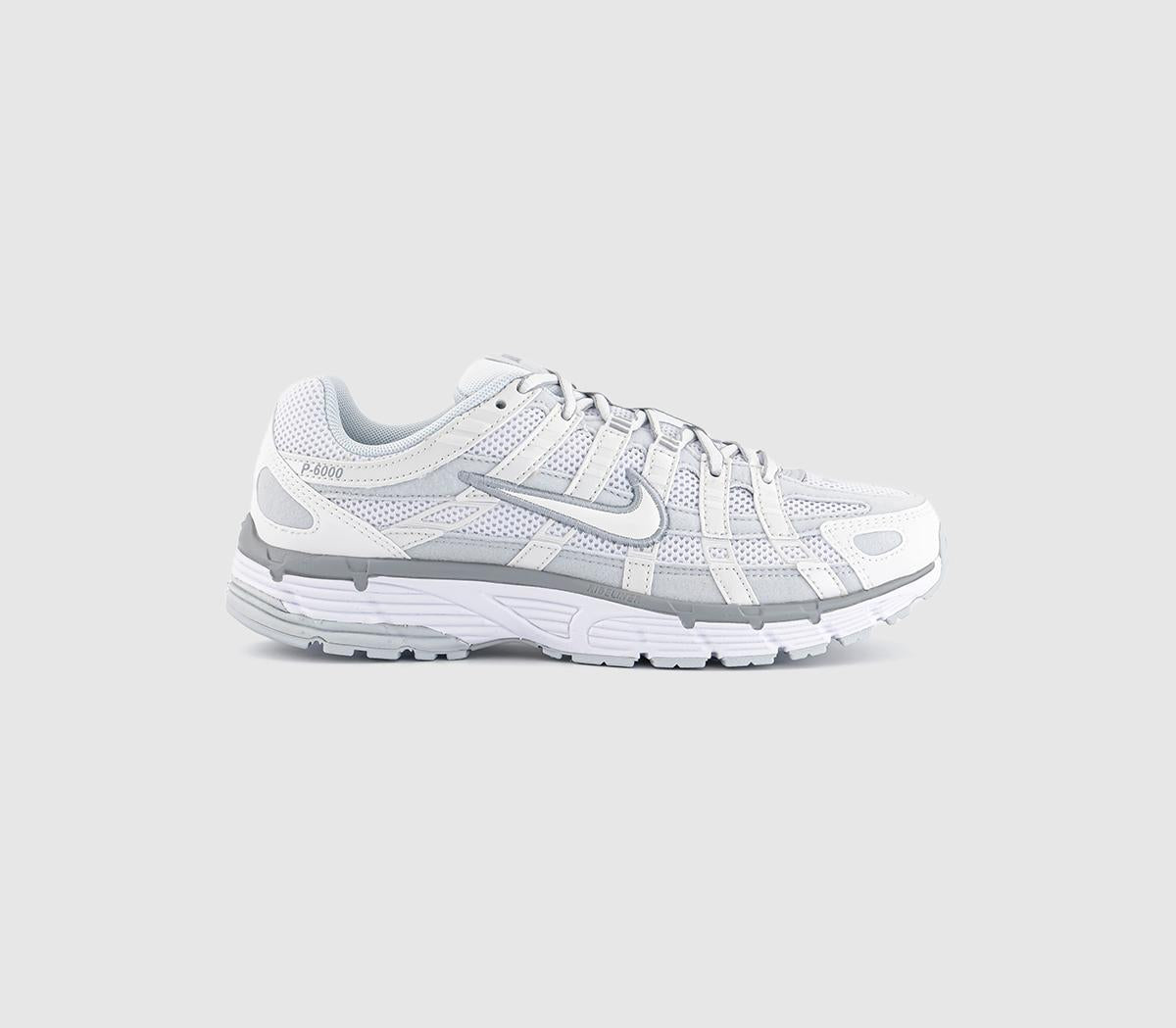 Nike P-6000 Trainers Metallic Summit White White Pure Platinum UK Size 6