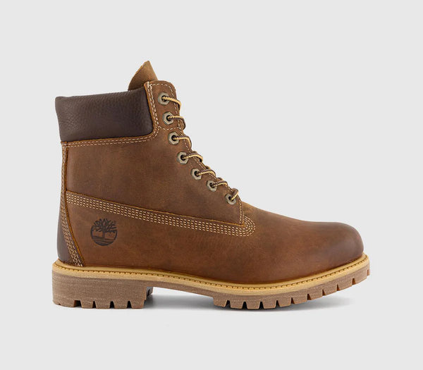 Mens Timberland 6 Inch Heritage Boot Medium Brown Leather UK Size 8