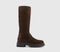 Womens OFFICE Kash Chunky Knee High Boots Brown Suede UK Size 6