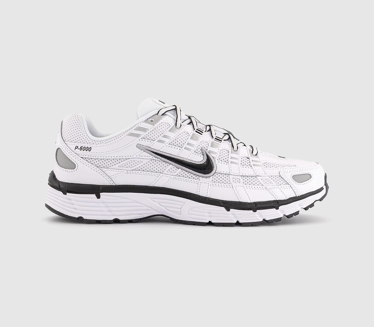 Nike P-6000 Trainers White Black Metallic Silver Black UK Size 6 EU39