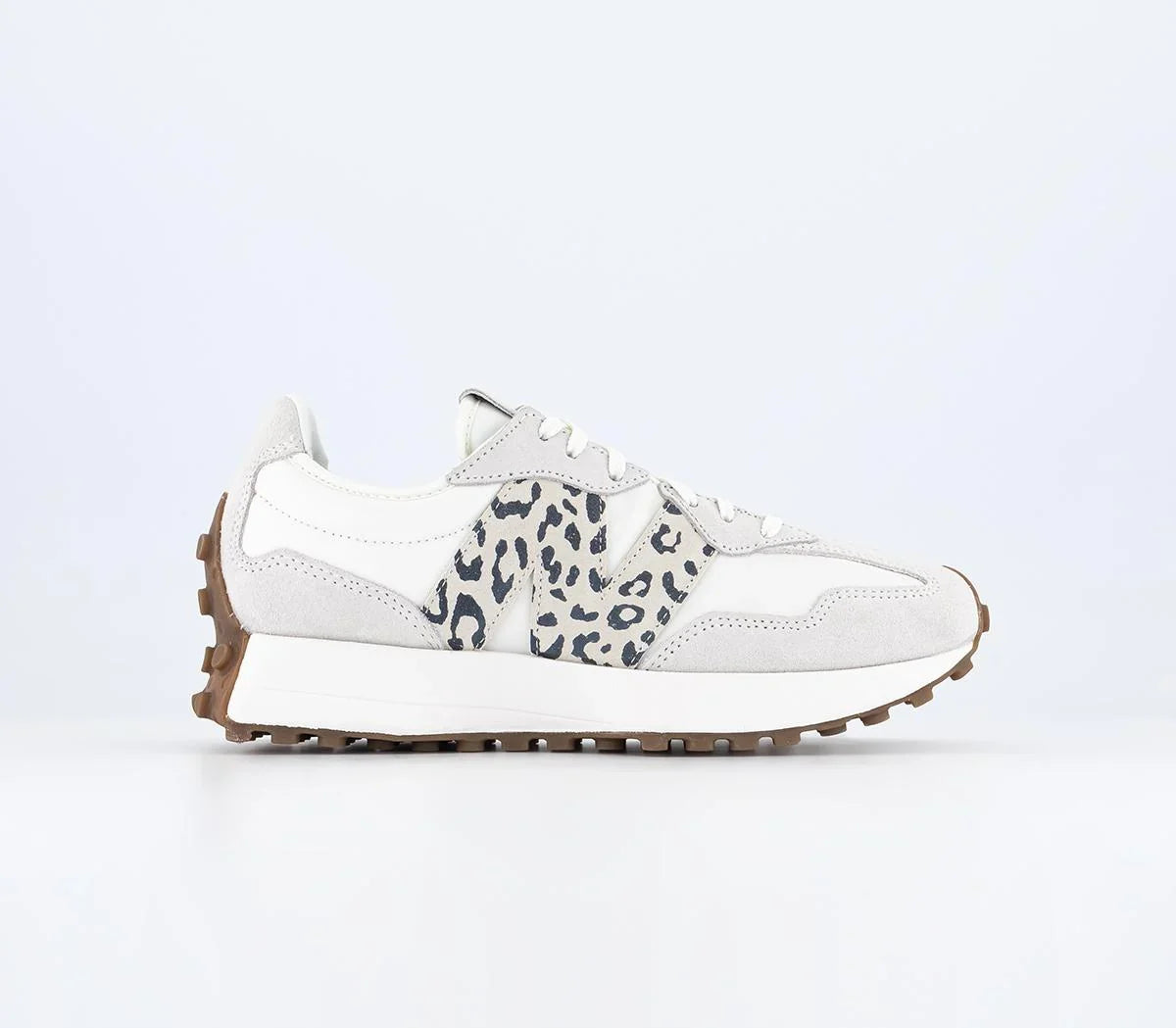 New Balance 327 Sea Salt Grey Leopard Trainers UK Size 5