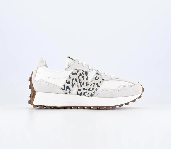 New Balance 327 Sea Salt Grey Leopard Trainers UK Size 4