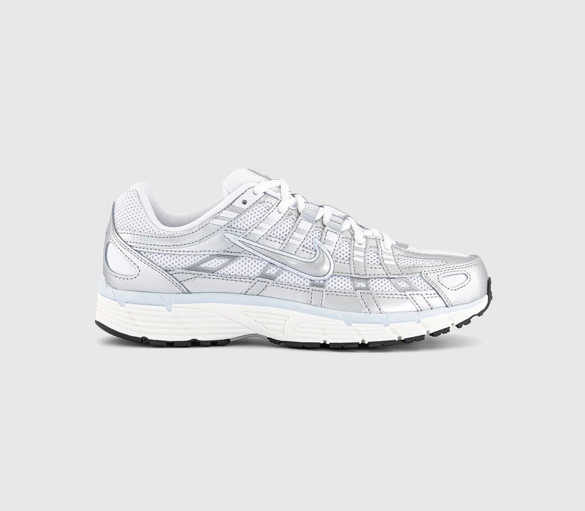 Nike P-6000 Trainers White Metallic Silver Blue Tint Sail UK Size 7