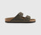 Mens BIRKENSTOCK Arizona Two Strap Sandals Faded Khaki Oiled Leather UK Size 7 EU40