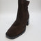 Womens OFFICE Annabella Square Toe Leather Block Heel Boots Brown Suede UK Size 6