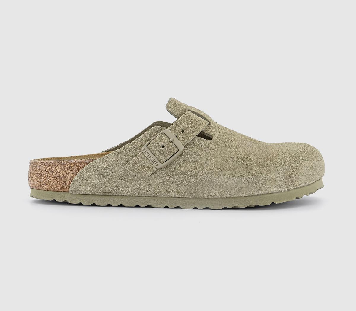 Mens BIRKENSTOCK Boston Clogs Faded Khaki Suede UK Size 9 EU43