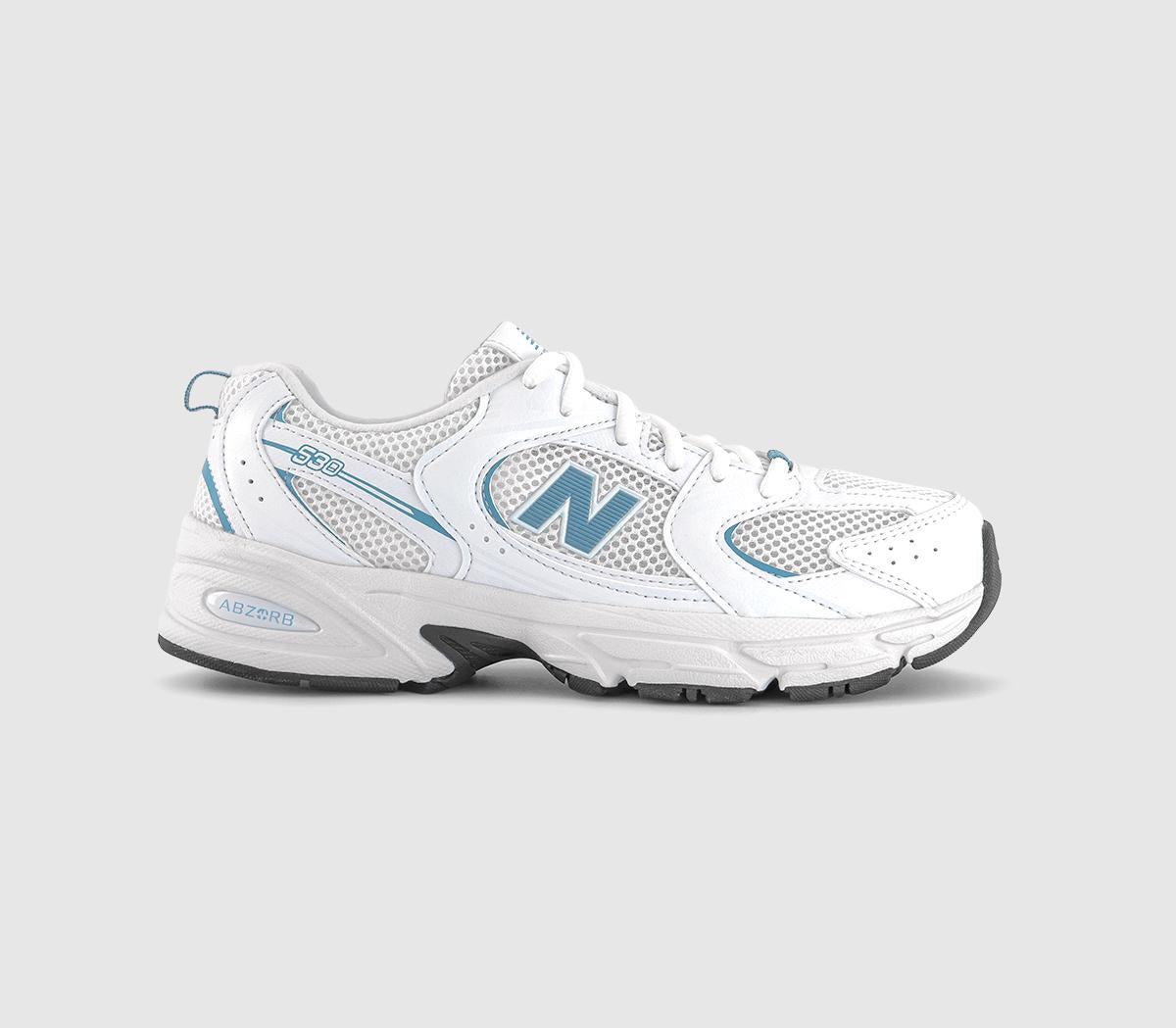 Odd sizes - Kids New Balance 530 Gs Trainers Sea Blue White UK Sizes Right 4.5/Left 5.5