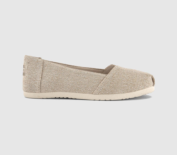 Womens TOMS Alpargata Ballet Flats Champagne Tonal Sparkle Woven UK Size 6