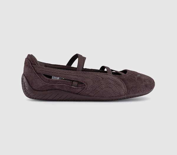 Womens PUMA Speedcat Ballet Pumps Python Chocolate Brown UK Size 5