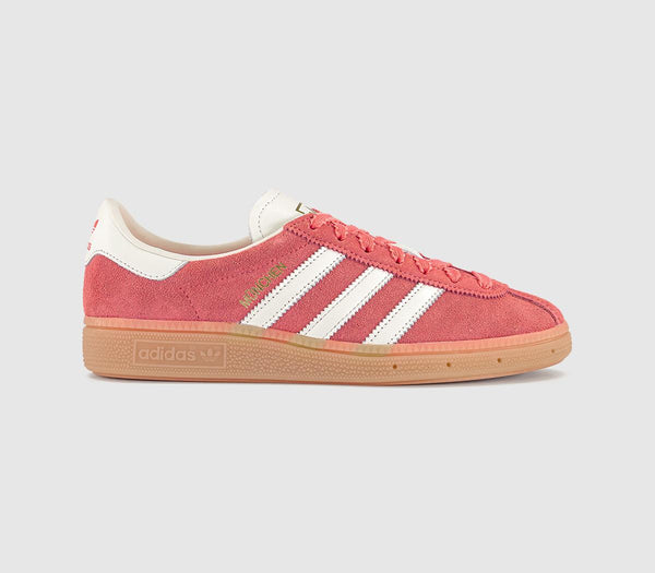 adidas Munchen Trainers Semi Flash Red Off White Gum UK Size 6