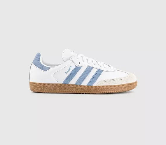 adidas Samba Og Trainers White Alumina Ash Blue UK Size 6