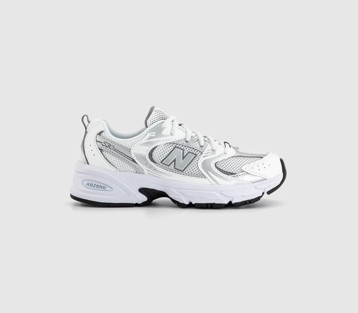 Kids New Balance 530 Gs Trainers Off White White Silver UK Size 4