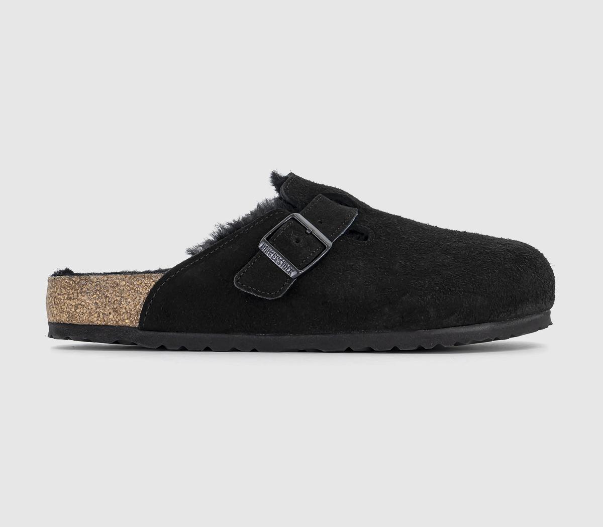 Mens BIRKENSTOCK Boston Shearling Clogs Black UK Size 8 EU42