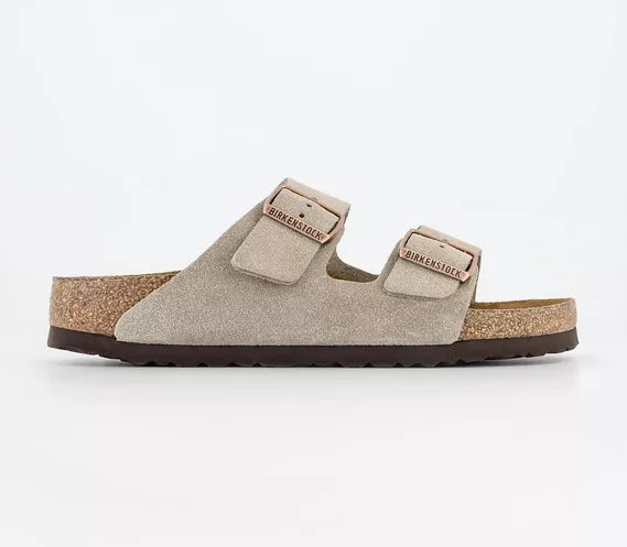 Womens BIRKENSTOCK Arizona Two Strap Sandals Taupe Suede UK Size 5 EU38