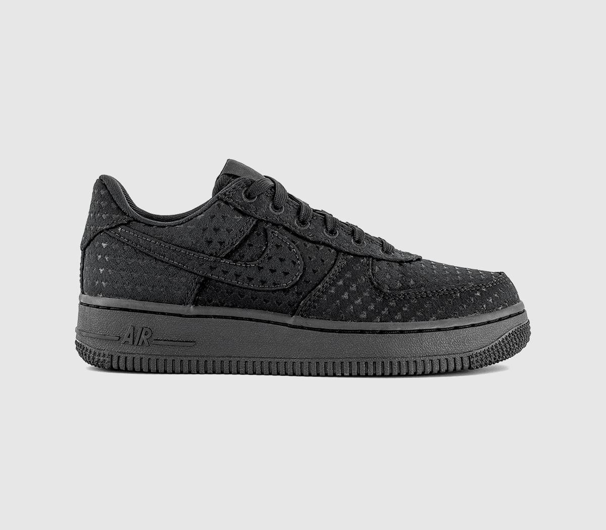 Nike Air Force 1 07 Trainers Black Black University Red UK Size 6