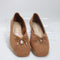 Womens OFFICE Freya Bow Ballerina Flats Tan Faux Suede UK Size 5
