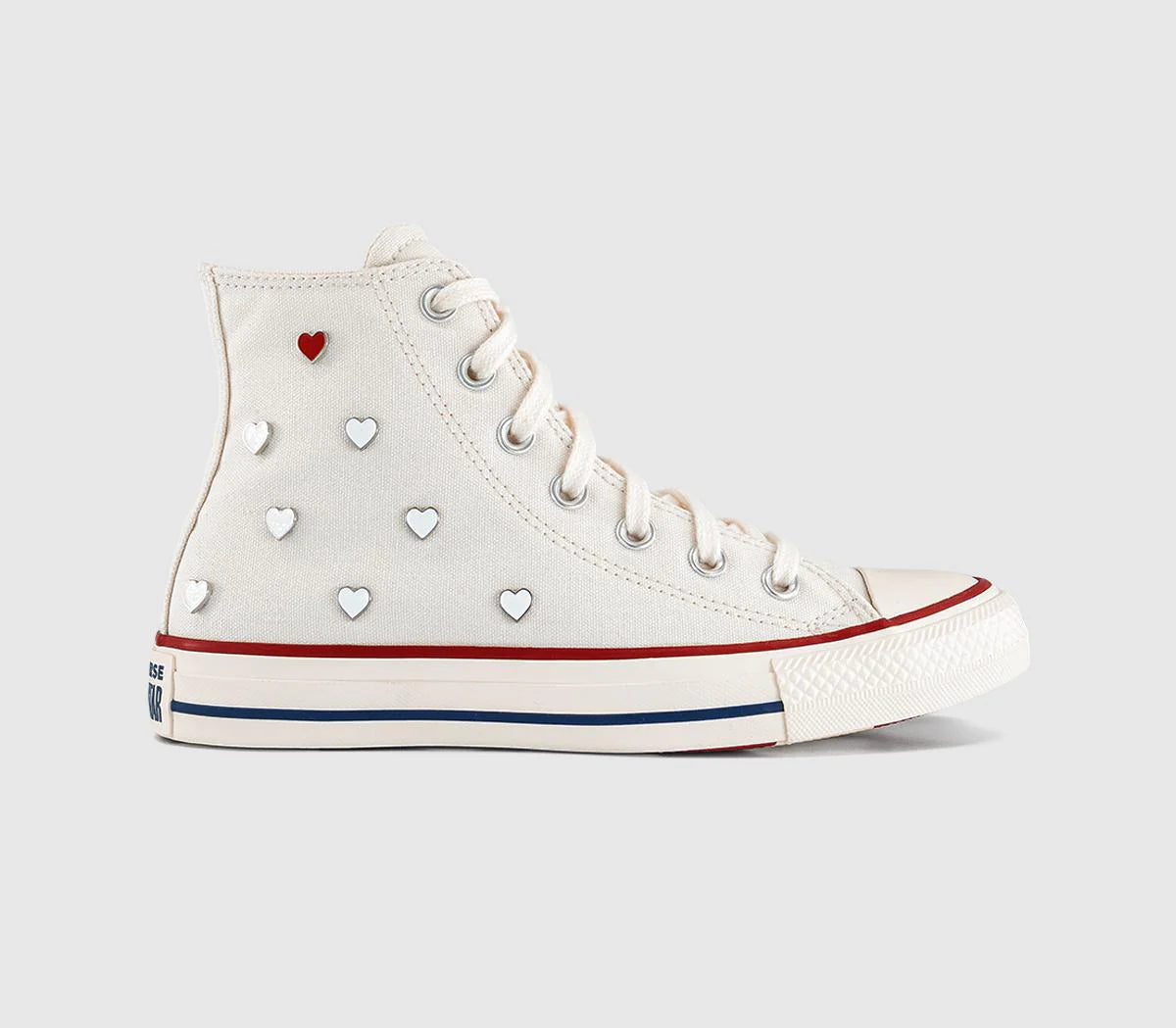 Converse All Star Hi Trainers Heart Vintage White Egret UK Size 5