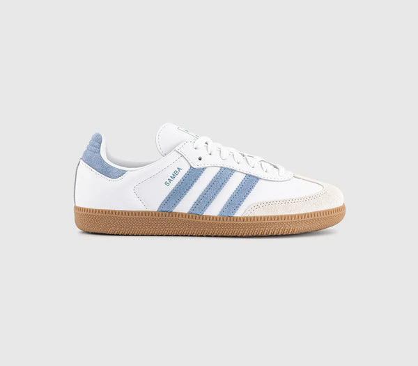 adidas Samba Og Trainers White Alumina Ash Blue UK Size 5