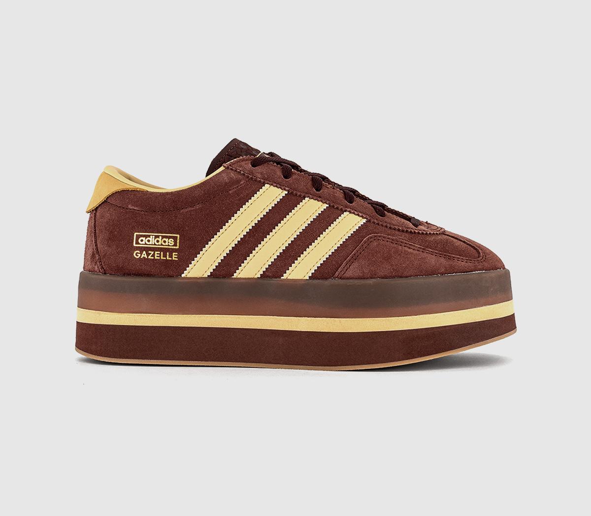 adidas Gazelle Stack Trainers Fox Brown Orange Tint Gum UK Size 5.5
