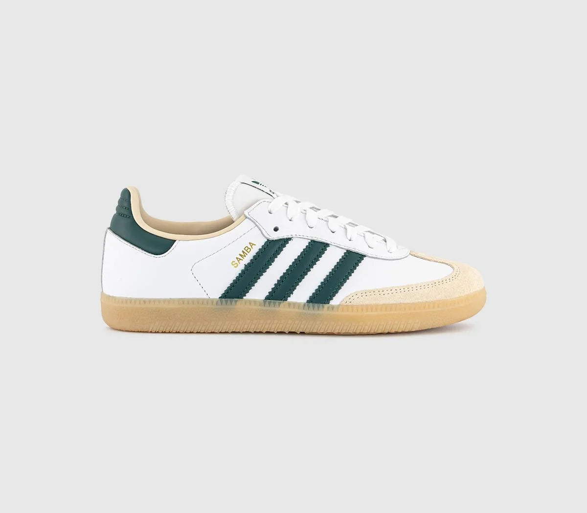 adidas Samba Og Trainers White Yellow Collegiate Green Gum UK Size 4