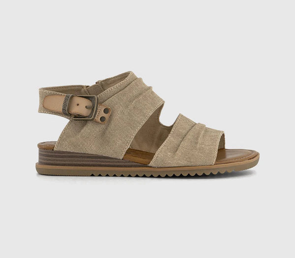 Odd sizes - Womens Blowfish Malibu Bliss Sandals Cashew Canvas UK Sizes Right 6/Left 5