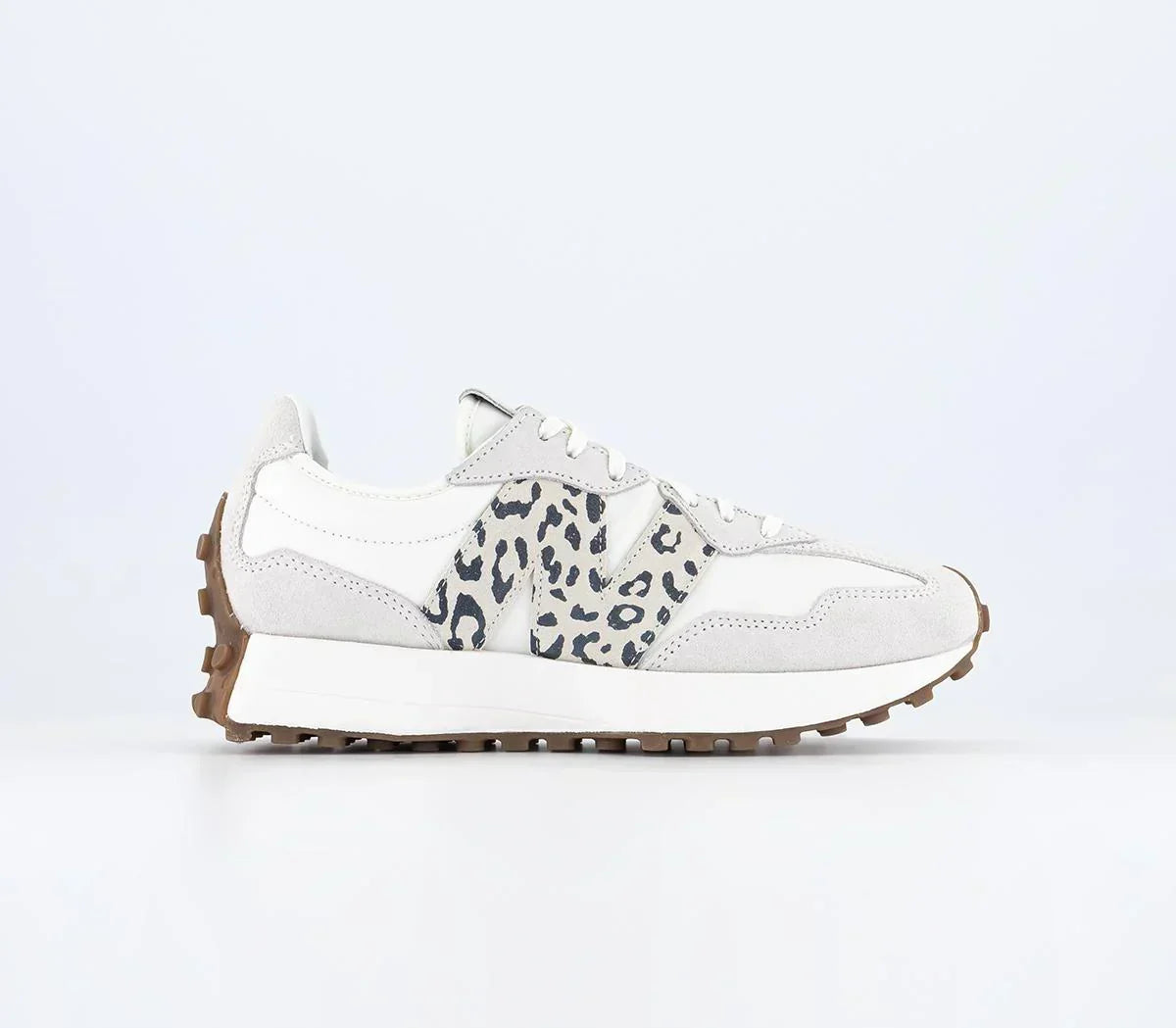 New Balance 327 Sea Salt Grey Leopard Trainers UK Size 6