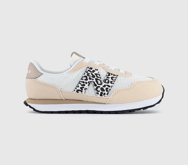 Kids New Balance 327 Trainers Sea Salt Sandstone Leopard UK Size 10 youth