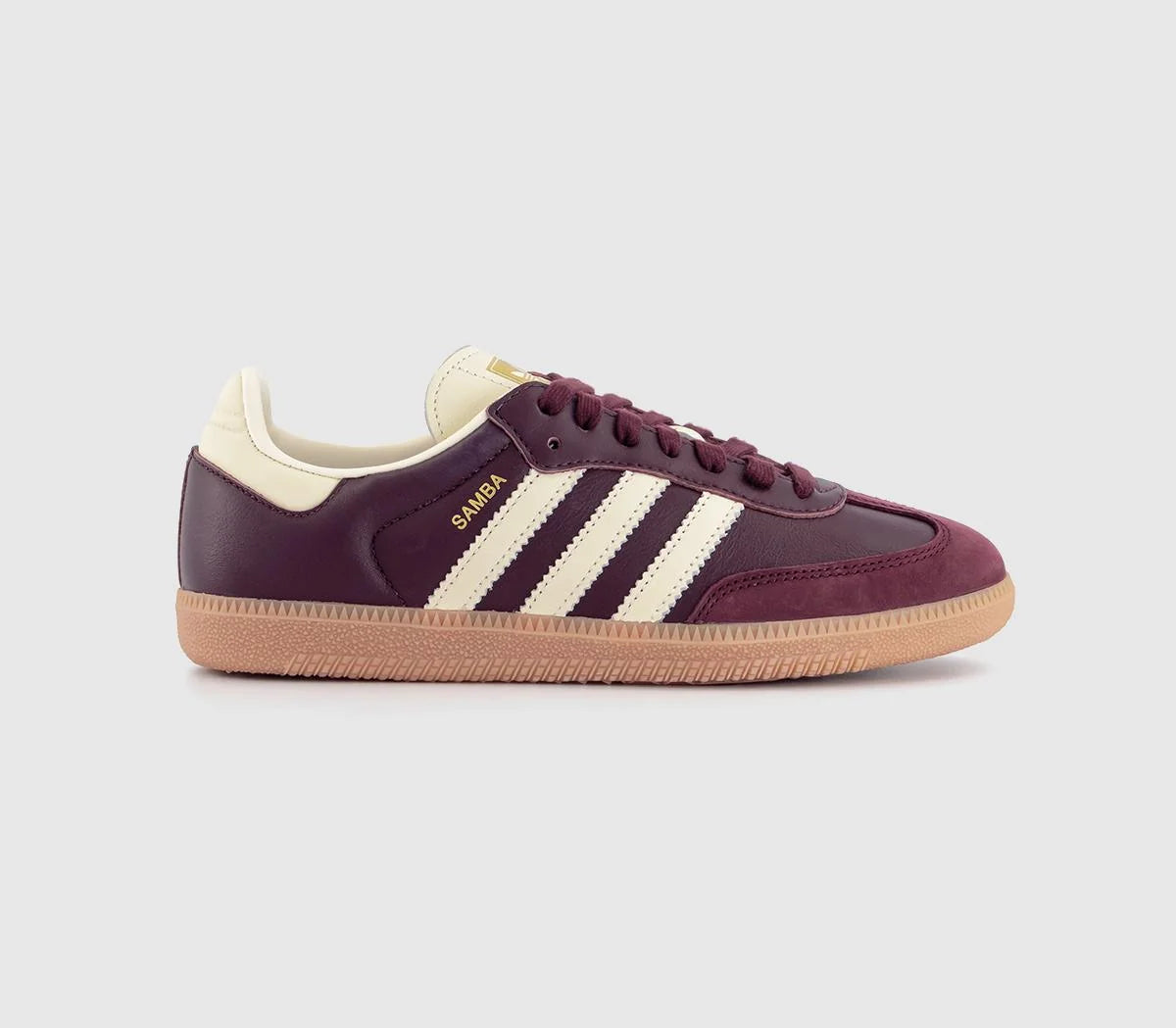 adidas Samba Og Trainers Maroon Cream White Gold Met UK Size 6
