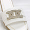 Womens OFFICE Sliders White Diamante UK Size 6