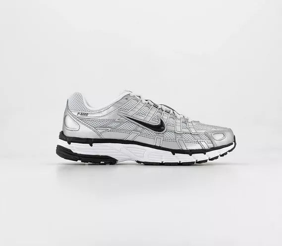 Nike P-6000 White Silver Black Trainers UK Size 7