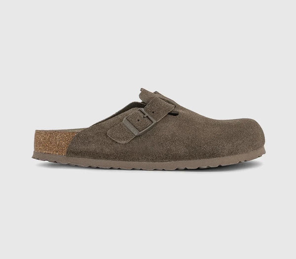 Womens BIRKENSTOCK Boston Clogs Concrete Gray Suede UK Size 4.5 EU37